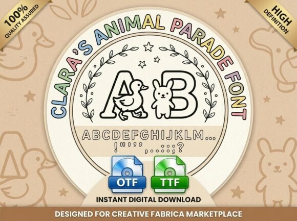 Clara’s Animal Parade: A Whimsical Typeface for Modern Brands