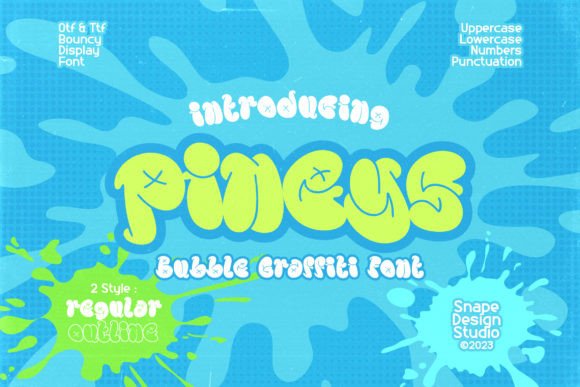 Pineys: A Nostalgic Bubble Style Font for Bold Designs
